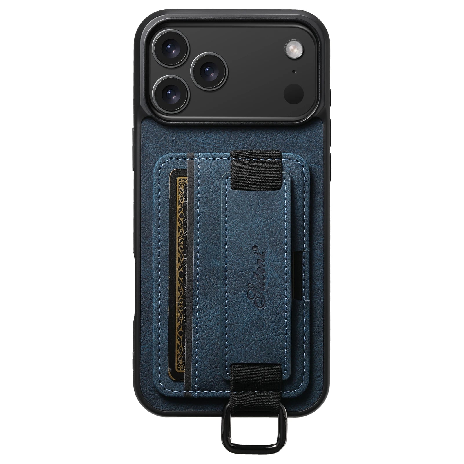 Leather Case Wrist Strap Ring Buckle Card Holder Bag Stand For iPhone 17/ 16/ 15/ 14