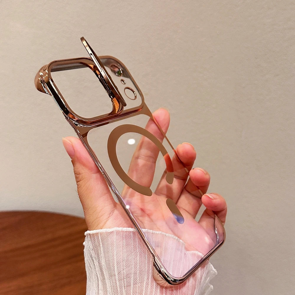 Luxury Plating Broderless Ultra Thin Magsafe Case for iPhone 17 /16 /15 /14