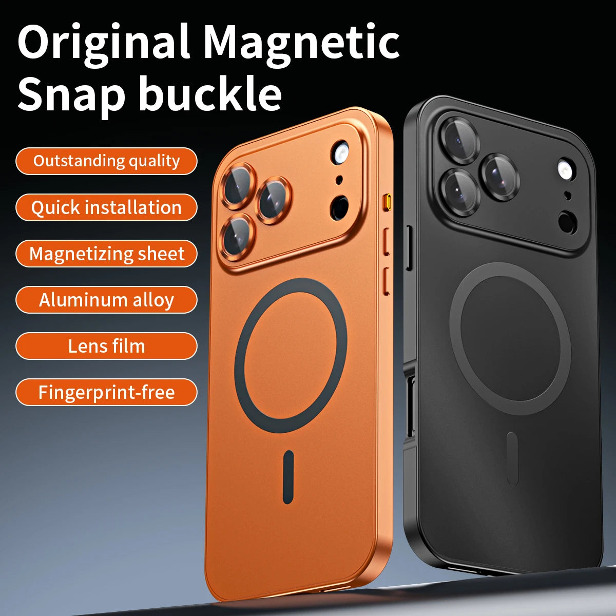 Luxurious Aluminium Magnetic Phone Case Lens Glass Protective For iPhone 17/ 16/ 15/ 14