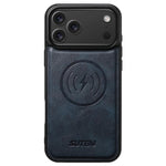 Cowhide Leather Magnetic Phone Case For iPhone 17 / 16 / 15 / 14
