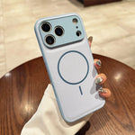 Matte Solid Color Leather Magnetic Case For iPhone 17 / 16 / 15 / 14