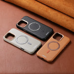 Premium Triangle Pattern Leather Magnetic Case For iPhone 17 16 15 14