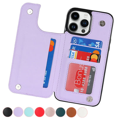 Wallet Double Button Small Fragrant Wind Card Case For iPhone 15 14 13