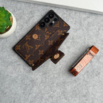 BRAND LEATHER CARD HOLDER SLOT LOCK SLING CASE FOR SAMSUNG GALAXY