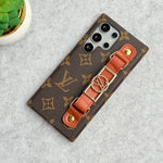 Luxury Designer Strap Holder Leather Case for Samsung Galaxy S22-S26 Series