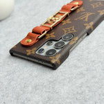Luxury Designer Strap Holder Leather Case for Samsung Galaxy S22-S26 Series