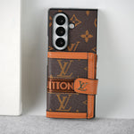 Luxury Monogram Wallet Case with Crossbody Strap for Samsung Galaxy Z Fold 3/4/5/6/7