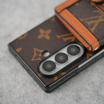Luxury Monogram Wallet Case with Crossbody Strap for Samsung Galaxy Z Fold 3/4/5/6/7
