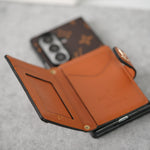 Luxury Monogram Wallet Case with Crossbody Strap for Samsung Galaxy Z Fold 3/4/5/6/7