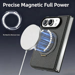 Carbon Fiber Magnetic Ring Stand Case for iPhone Duo