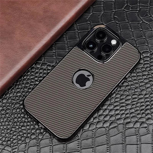 Premium Plated Carbon Fiber Case For iPhone 16 15 14