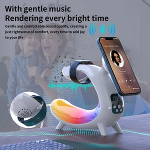 6IN1 ALARM CLOCK MAGNETIC WIRELESS CHARGER FOR IPHONE 16 15 14 13