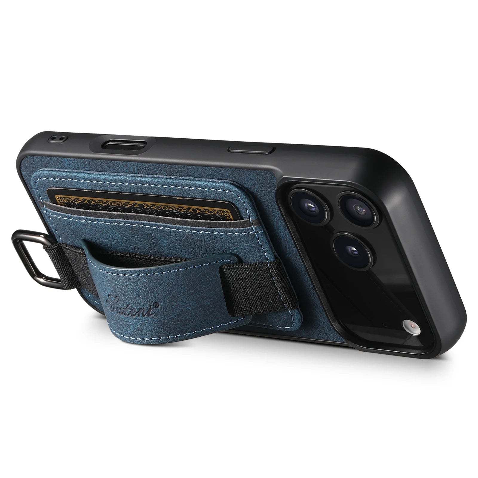 Leather Case Wrist Strap Ring Buckle Card Holder Bag Stand For iPhone 17/ 16/ 15/ 14