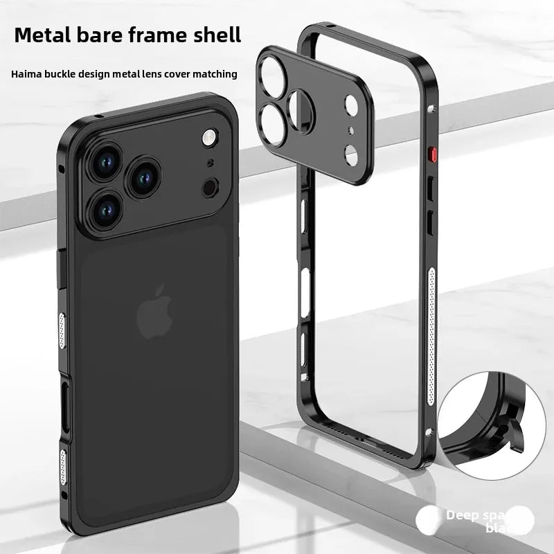 Luxury Original Colour Rugged Aluminum Alloy Slim Frame Case Metal Lens Frame Cold Cut Protect Cover For iPhone 17/ 16 /15 /14
