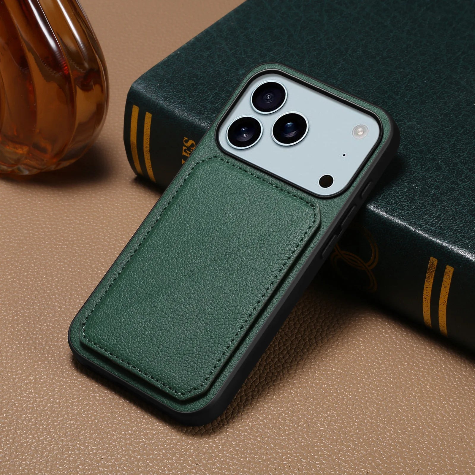 Leather Phone Case Invisible Bracket Card Holder For Cover For iPhone 17/ 16/ 15/ 14 THEROXYMOB