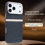 Suitcase Style Case Strong Magnet Embossed Textured Leather For iPhone 17 16 15 14 13 THEROXYMOB