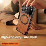 Natural Wooden Frameless Case With Magsafe 360°Rotation Magnetic For iPhone 17 / 16 / 15 / 14