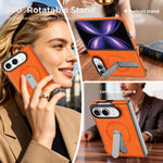 Leather Magnetic Ring Stand Case for iPhone Duo
