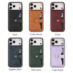 Leather phone case Wallet cash Card Holder For iPhone 17 / 16 / 15 / 14