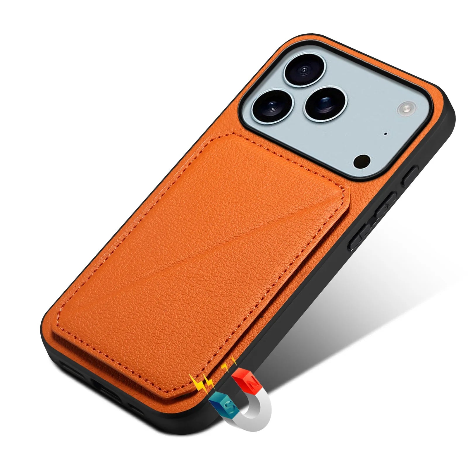 Leather Phone Case Invisible Bracket Card Holder For Cover For iPhone 17/ 16/ 15/ 14 THEROXYMOB