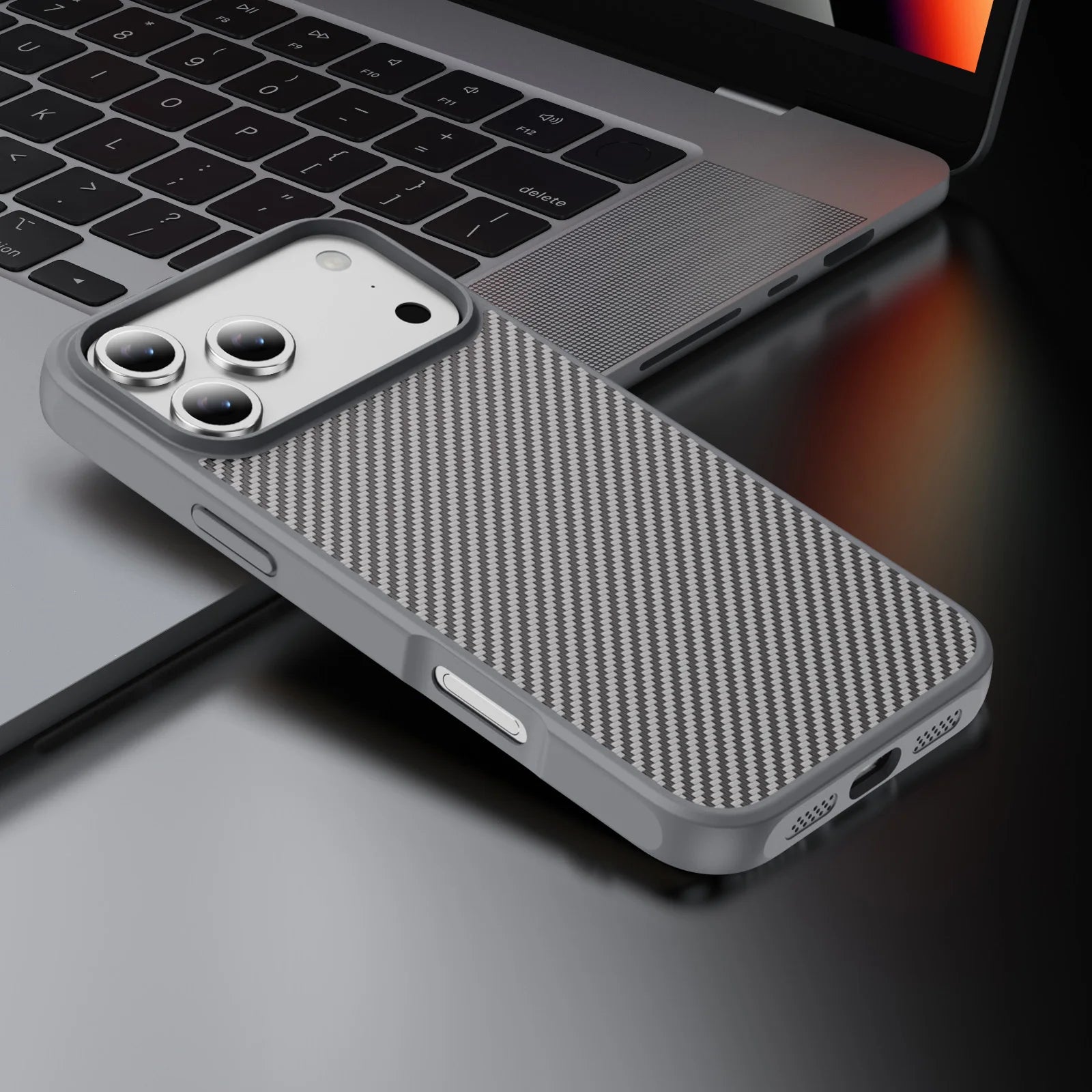 Thin Carbon Fiber Texture Magnetic Hard Case For Magsafe For iPhone 17 /16 /15 /14 THEROXYMOB