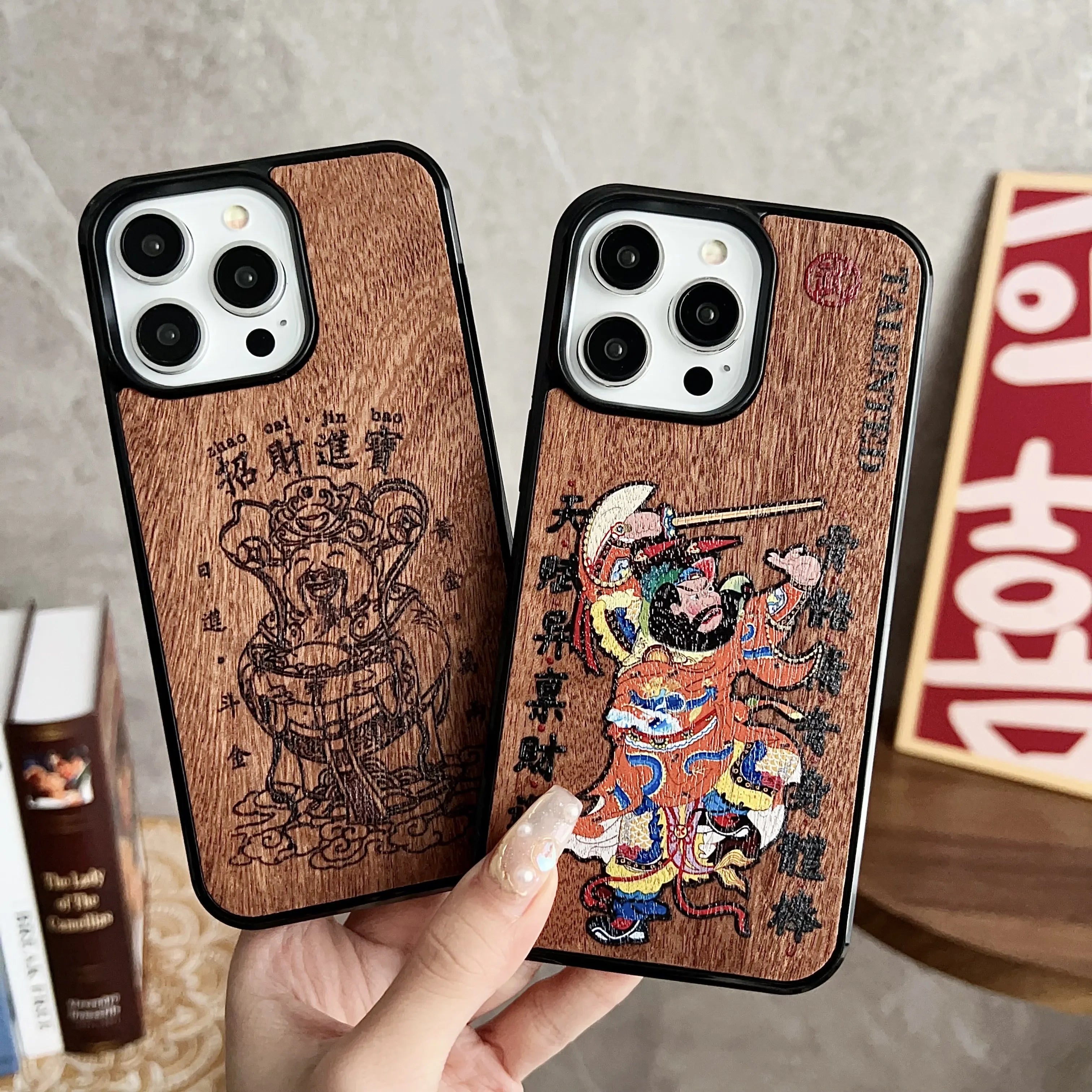 Wooden Phone Case Mammon For iPhone 15 14 13 1