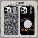 Cute Ghost Face Scream Phone Case for iPhone 16 15 14 13 Clear with Magnetic Mirror