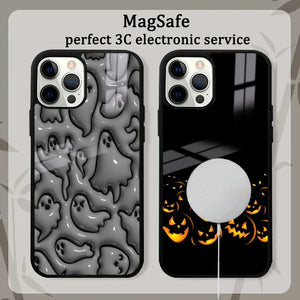 Cute Ghost Face Scream Phone Case for iPhone 16 15 14 13 Clear with Magnetic Mirror