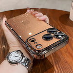Ultra Thin Slim Transparent Glitter PC Case for iPhone 17 16 15 14