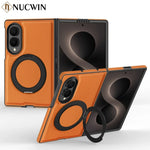 Business Leather Texture Rotating Bracket Case for Samsung Galaxy Z Fold 8 Ultra Z FOLD