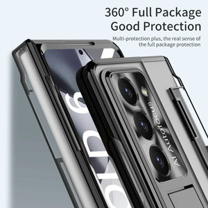 Hinge Z Fold 6, 5, 4 Wireless Transparent Kickstand Case