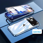 360 ° Full Protection Metal Magnetic Double-Sided Glass Snap Lock Phone Case For iPhone 17 / 16 / 15 / 14