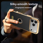 Luxury Togo Calfskin Genuine Leather Case view Window Of Apple logo Phone Cover For iPhone 17/ 16/ 15/ 14