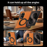 Business Leather Texture Rotating Bracket Case for Samsung Galaxy Z Fold 8 Ultra Z FOLD