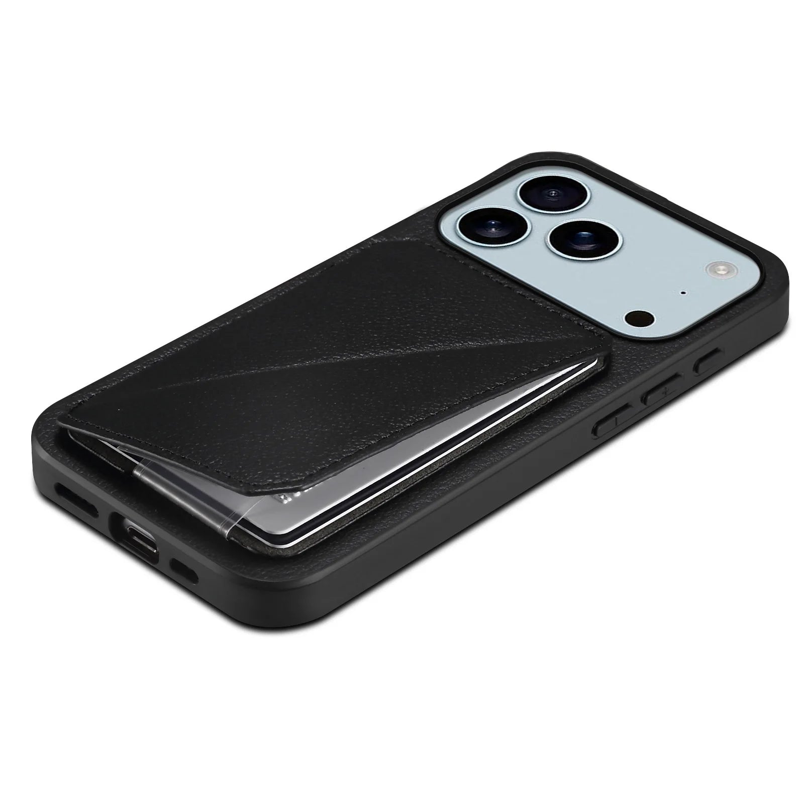 Leather Phone Case Invisible Bracket Card Holder For Cover For iPhone 17/ 16/ 15/ 14 THEROXYMOB