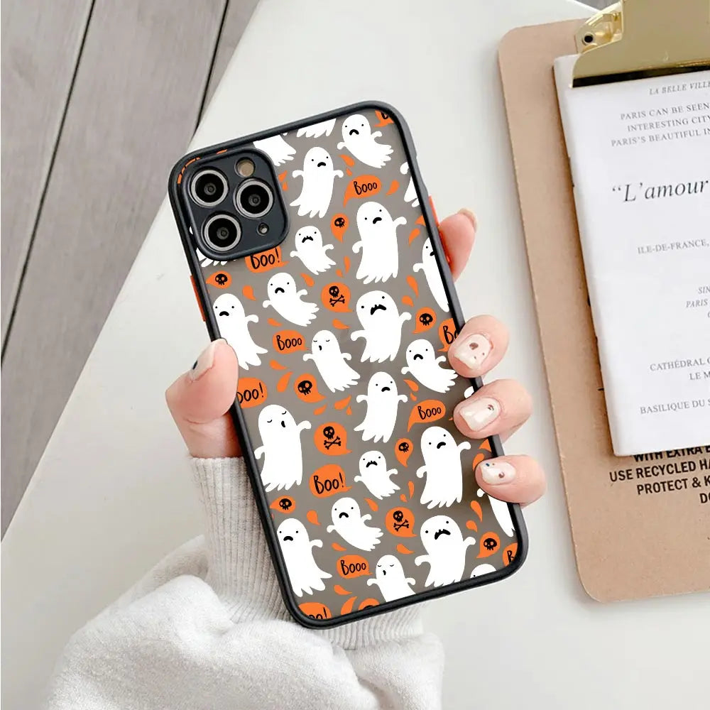 "Cartoon Halloween Phone Case for iPhone 16 15 14 13 Ghost Design