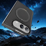 Carbon Fiber Magnetic Ring Stand Case for iPhone Duo