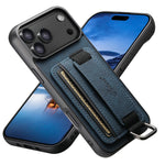Leather Case Wrist Strap Ring Buckle Card Holder Bag Stand For iPhone 17/ 16/ 15/ 14