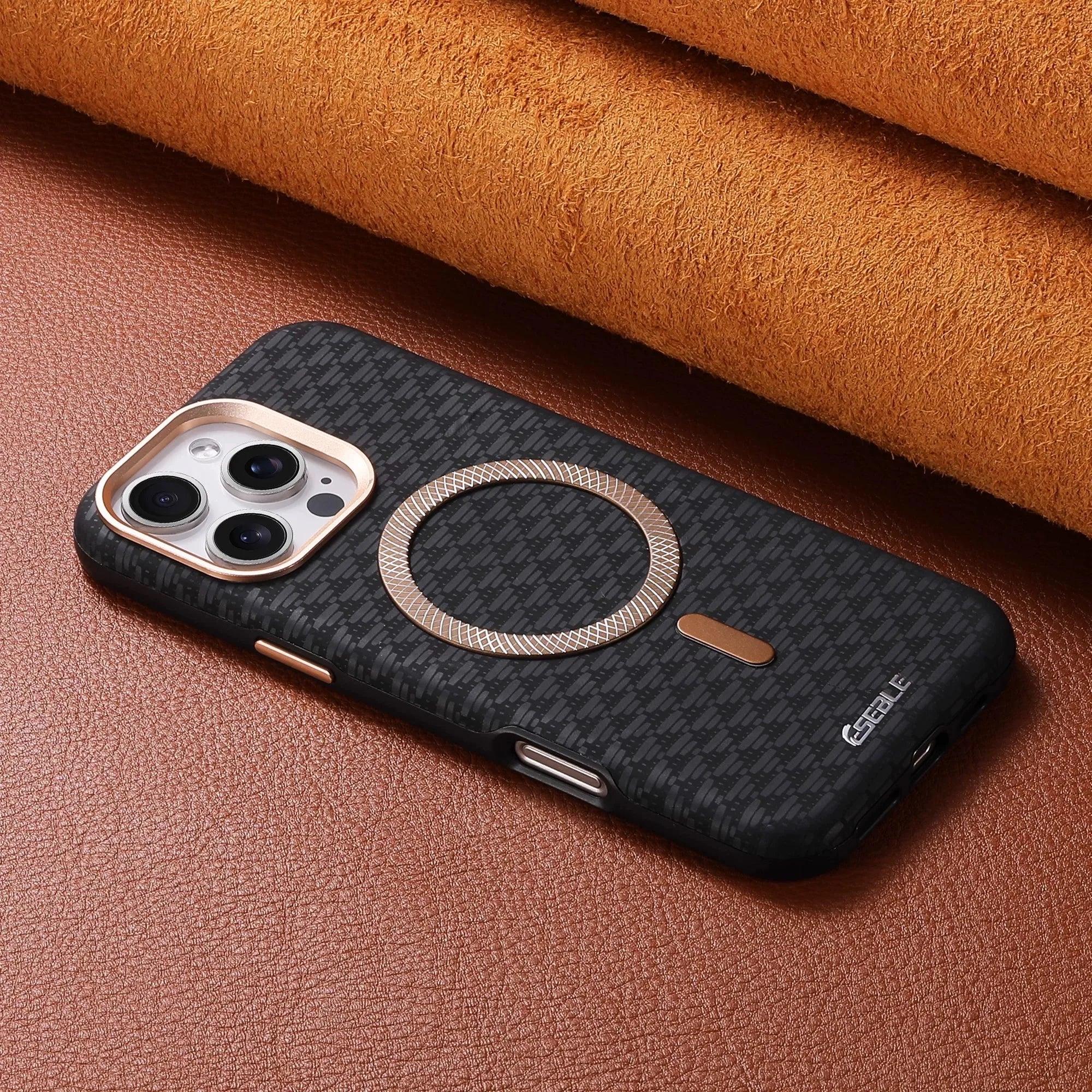 Premium Triangle Pattern Leather Magnetic Case For iPhone 17 16 15 14