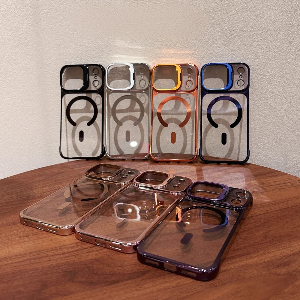 Luxury Plating Broderless Ultra Thin Magsafe Case for iPhone 17 /16 /15 /14