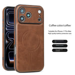 Luxury Strong Magnetic Leather Wireless Shockproof MagSafe Cover Phone Case For iPhone 17 / 16 / 15 / 14