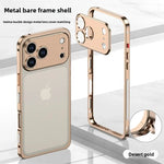 Luxury Original Colour Rugged Aluminum Alloy Slim Frame Case Metal Lens Frame Cold Cut Protect Cover For iPhone 17/ 16 /15 /14