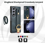 RingBand Z Fold 6, 5, 4 Shockproof Crossbody Lanyard leather