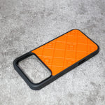 Stamped Leather H Phone Case  For iPhone 17 / 16 / 15 / 14