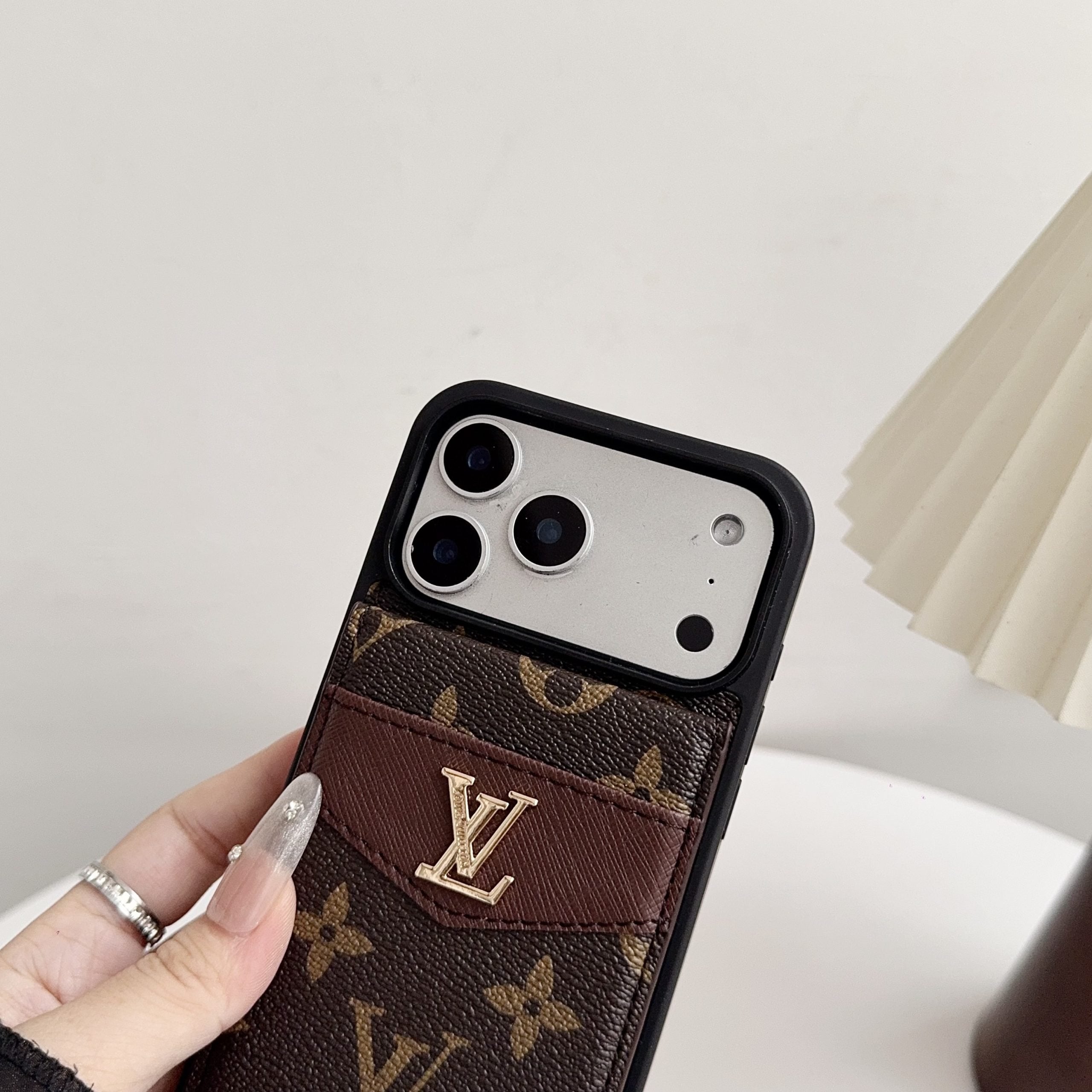 Louis V Card Holder Case For iPhone 17/ 16/ 15/ 14