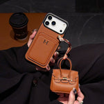 HRM Leather Case with Mini Handbag Charm for iPhone 14-18 Pro & Pro Max