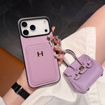 HRM Leather Case with Mini Handbag Charm for iPhone 14-18 Pro & Pro Max