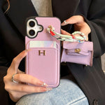 HRM Leather Case with Mini Handbag Charm for iPhone 14-18 Pro & Pro Max