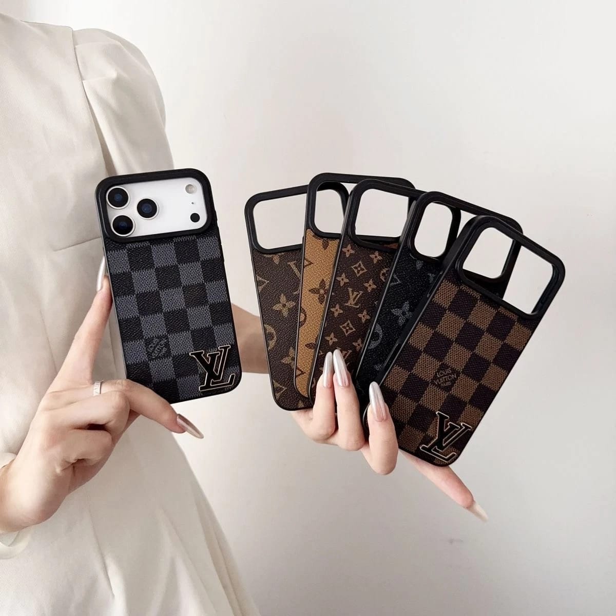 Luxury LV Leather Phone Case For iPhone 17 / 16 / 15 / 14