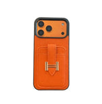HRM Leather Card Holder Case with H Buckle